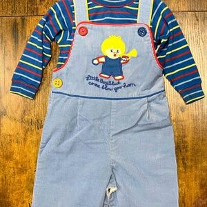 Vintage Carter's overalls with matching sweater size 12 months Made in USA